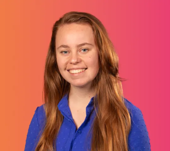 Foto van vrouw die lacht.